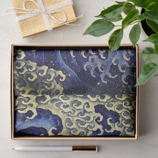 Tissue Paper JAPANESE WAVE PATTERN Tissuepapier (Geschenk)