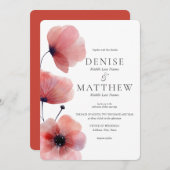 Tissue Paper Klaprozen Trouw Uitnodiging (Voorkant / Achterkant)