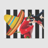 Tissue Paper Mexicaanse dansers Black Stripe Tissuepapier (Voorkant)