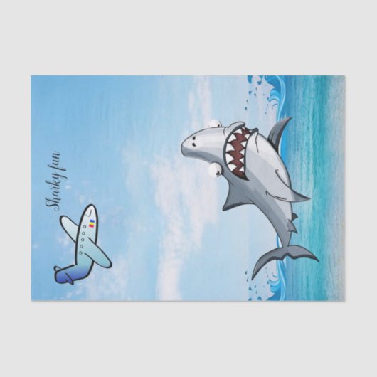 Tissue Paper Ocean Shark Airplane Ocean Tissuepapier (Voorkant)