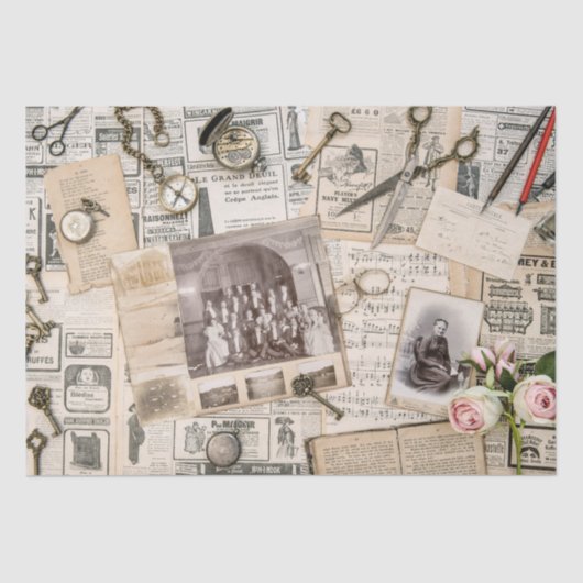 Tissue Paper (oud dagblad, collectie) Tissuepapier (Voorkant)