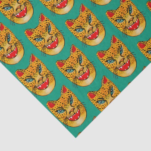 Tissue Paper over Jaguar-Waterverf lachen Tissuepapier (Detail)