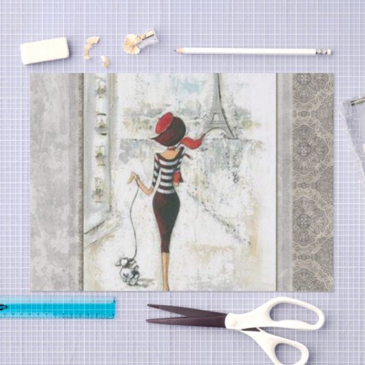 Tissue Paper Paris France Lady Tissuepapier (Craft)