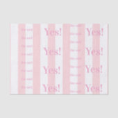 Tissue Paper Pink & White Stripe She said Yes! Tissuepapier (Voorkant)