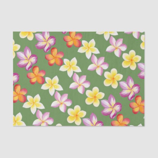 Tissue Paper Plumeria Tropical Flowers Tissuepapier (Voorkant)