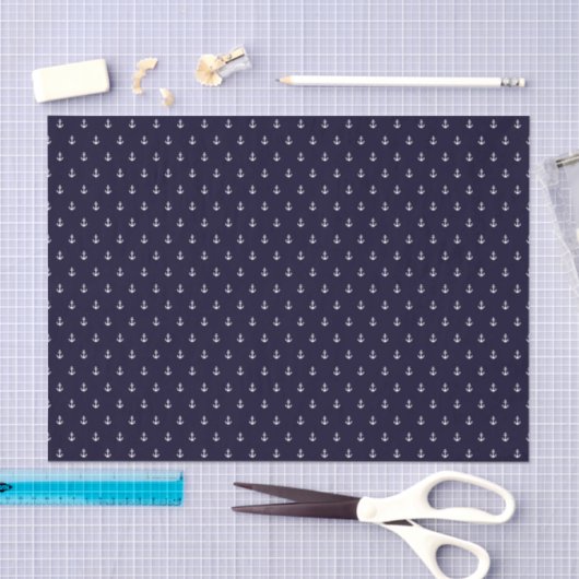 Tissue Paper Preppy-ankerpatroon witte zee Tissuepapier (Craft)
