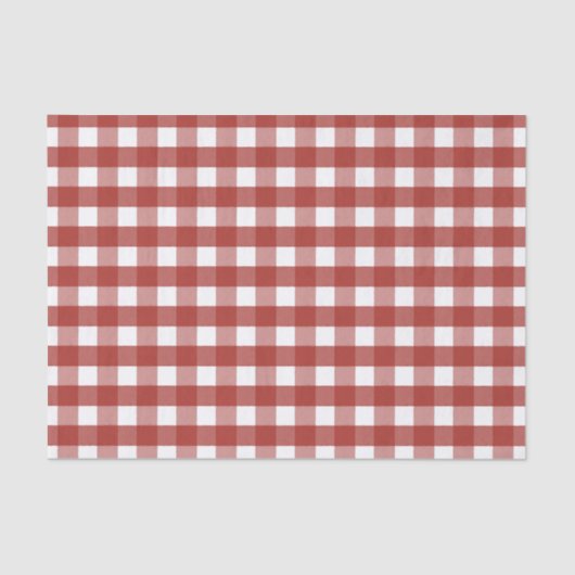 Tissue Paper Red and White Gingham Tissuepapier (Voorkant)