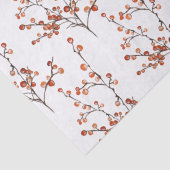 Tissue Paper Red Ilex Berry Branches Tissuepapier (Detail)