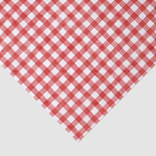 Tissue paper Red Waterverf Gingham Tissuepapier (Detail)
