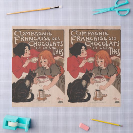 Tissue Paper-Retro Chocolade Advertentie Poster Tissuepapier (Craft)