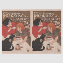 Tissue Paper-Retro Chocolade Advertentie Poster