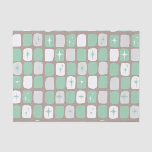 Tissue paper Retro Jade Starbursts Tissuepapier (Voorkant)