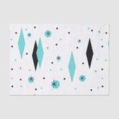Tissue paper Retro Turquoise Diamonds & Starbursts Tissuepapier (Voorkant)
