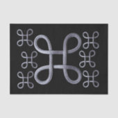 Tissue Paper Rope Black Silver Tissuepapier (Voorkant)