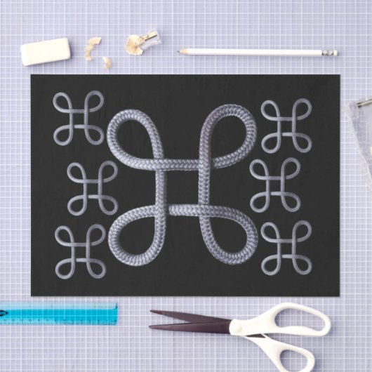 Tissue Paper Rope Black Silver Tissuepapier (Craft)