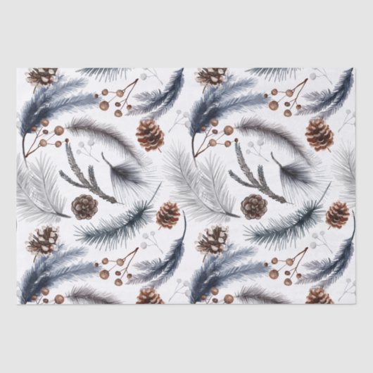 Tissue Paper Rustic Woodland Winter Boho Tissuepapier (Voorkant)