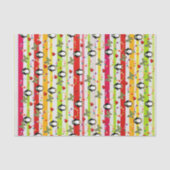 Tissue Paper Stripe Penguin Red Hearts Tissuepapier (Voorkant)