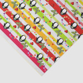 Tissue Paper Stripe Penguin Red Hearts Tissuepapier (Detail)