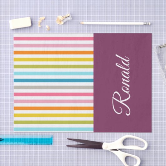 Tissue Paper Stripes Burgundy Tissuepapier (Craft)