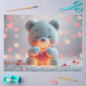 Tissue Paper Teddy met een Hart  Tissuepapier (Craft)