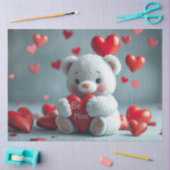 Tissue Paper Teddy with a Heart  Tissuepapier (Craft)