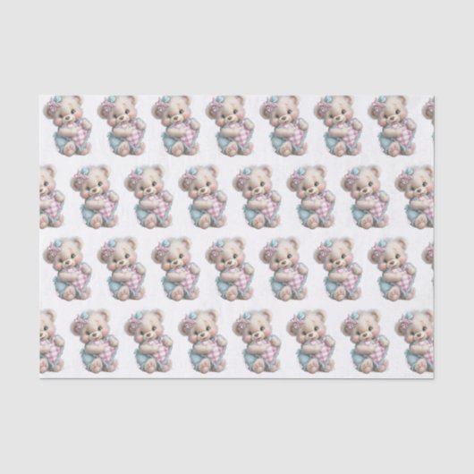 Tissue Paper Teddybeer Baby Borrel Tissuepapier (Voorkant)
