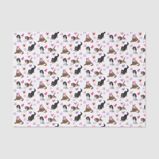 Tissue Paper valentijn and Love Cavalier Tissuepapier (Voorkant)