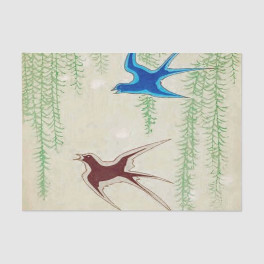 Tissue Paper voor Crafting - Antiek Birds Tissuepapier (Voorkant)