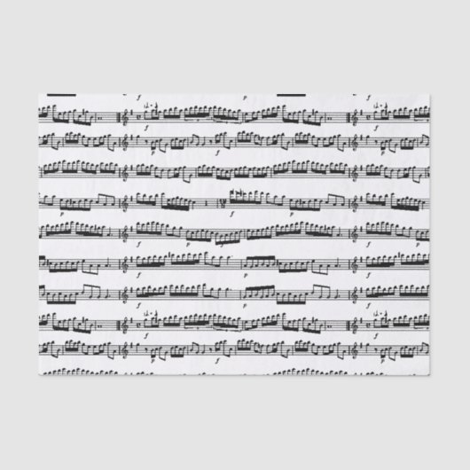 tissue paper zwart-wit muzieknoten sheet tissuepapier (Voorkant)