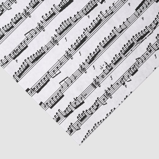 tissue paper zwart-wit muzieknoten sheet tissuepapier (Detail)