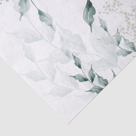 Tissue Papier | Groene botanische grijze Jade (Detail)