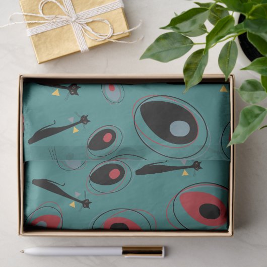 Tissue Papier | Midden-eeuwse moderne atoomkatten (Geschenk)