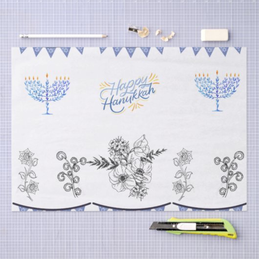 TissuePaper Chanoeka modern minimalistisch Tissuepapier (Craft)