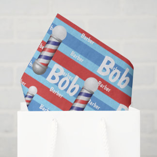 Tissuepapier, Barbershop BarberpaalRood Wit Blauw Tissuepapier