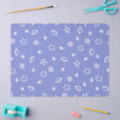 Tissuepapier Blauwe Ruimte Doodle Sterren Planeten (Craft)