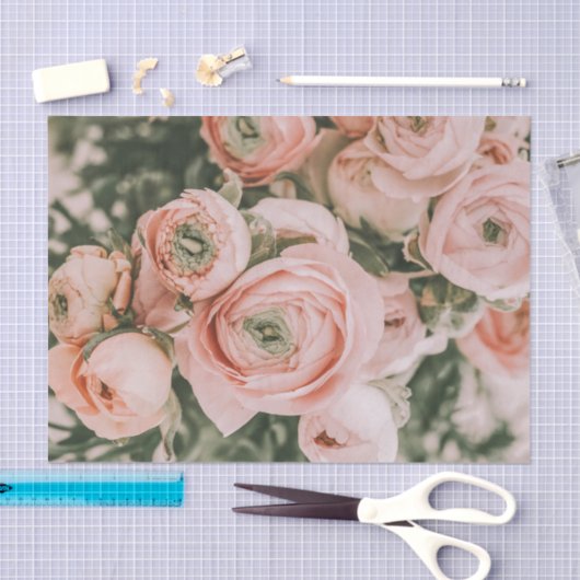 TISSUEPAPIER : BLOEMEN : PIJONROZEN (Craft)