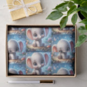 Tissuepapier Cute Witte Baby Olifant Bloem (Geschenk)
