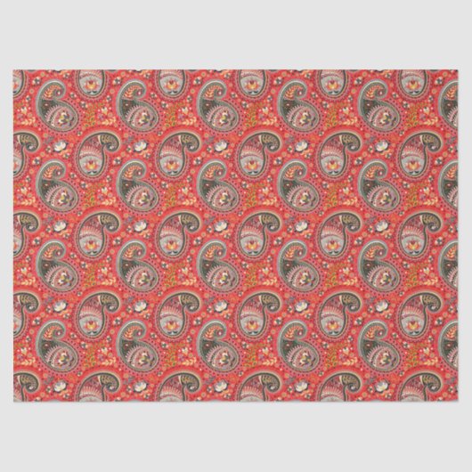 Tissuepapier Découpage - Abstract Paisley Rood (Voorkant)