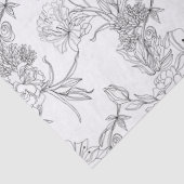 Tissuepapier Découpage - B/W Bloemontwerp (Detail)