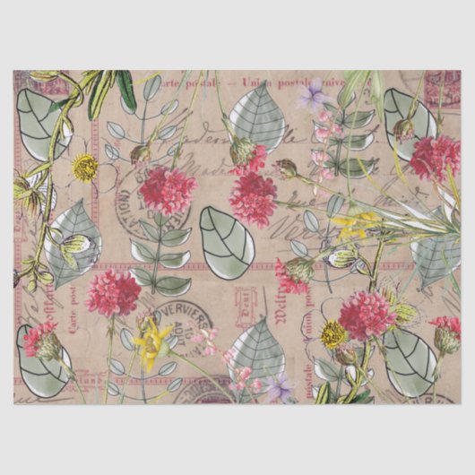 Tissuepapier Decoupage - Bloemige Bladeren Ansicht (Voorkant)