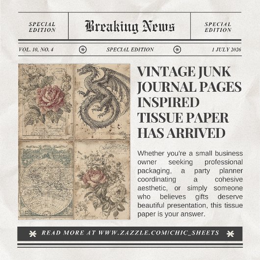 Tissuepapier geïnspireerd op vintage junk journal 