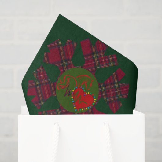 Tissuepapier geruite sneeuwvlok  (Cadeauzakje)