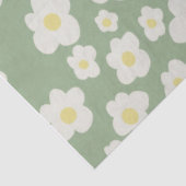 Tissuepapier, groen met witte bloemen. tissuepapier (Detail)