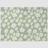 Tissuepapier, groen met witte bloemen. tissuepapier (Voorkant)