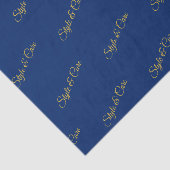 Tissuepapier in marineblauw met naam-patroonprint (Detail)