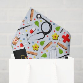 Tissuepapier met afstudeercadeau voor dokter
