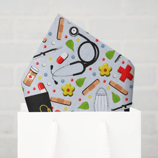 Tissuepapier met afstudeercadeau voor dokter (Cadeauzakje)