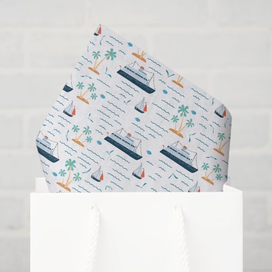 Tissuepapier met cruiseschip, Vakantie (Cadeauzakje)