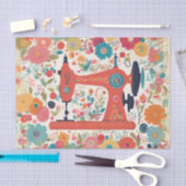 Tissuepapier met decoupage van vintage naaimachine (Craft)