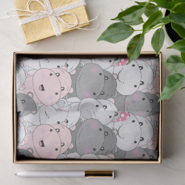 Tissuepapier met Mooie Baby Nijlpaarden